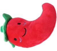 HODASHI 1 Pc Funny Red Fruit Dog Toys, Vegetable Dog Toys Squeaky Plush Chili Eggplant Corn Puppy Toys for Small Dogs,Chili, Nice and Practical