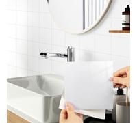 Hode 50 Pieces White Stick on Tiles, 15x15cm White Tile Stickers for Kitchen Bathroom,Vinyl Wrap for Wall, Self Adhesive Wallpaper Waterproof (Glossy)