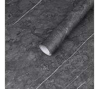 Hode Black Marble Vinyl Wrap for Kitchen Cupboards Furniture, Sticky Back Plastic Roll Worktop Vinyl Covering, Self Adhesive Wallpaper Contact Paper Furniture Stickers 60x300cm