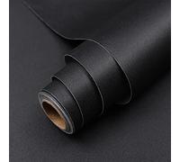 Hode Black Sticky Back Plastic, Vinyl Wrap Film Roll for Furniture 60X300cm, Self Adhesive Wallpaper Covering Paper for Wall Shelf Kitchen Cupboard (Matt)