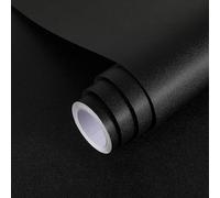 Hode Black Vinyl Wrap Matt 40X300cm, Black Sticky Back Plastic Roll, Self Adhesive Wallpaper for Furniture Kitchen Cupboard Covering Contact Paper Waterproof