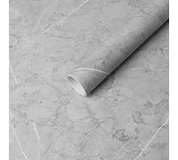 Hode Grey Marble Vinyl Wrap for Kitchen Cupboards Furniture, Sticky Back Plastic Roll Worktop Vinyl Covering, Self Adhesive Wallpaper Contact Paper Furniture Stickers 30x300cm