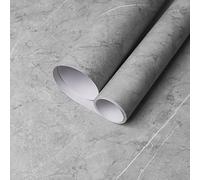 Hode Grey Marble Vinyl Wrap for Kitchen Cupboards Furniture, Sticky Back Plastic Roll Worktop Vinyl Covering, Self Adhesive Wallpaper Contact Paper Furniture Stickers 90x500cm
