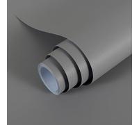 Hode Grey Vinyl Wrap Matt 40X300cm, Grey Sticky Back Plastic Roll, Self Adhesive Wallpaper for Furniture Kitchen Cupboard Covering Contact Paper Waterproof