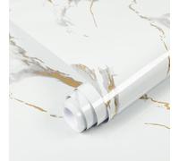 Hode Marble Sticky Back Plastic Roll White Grey Granite Vinyl Wrap Self Adhesive Wallpaper for Kitchen Countertop Contact Paper Furniture Stickers 30cmx200cm