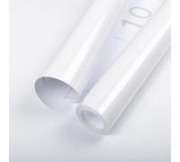 Hode White High Gloss Vinyl Wrap for Furniture, Waterproof Sticky Back Plastic Roll Peel and Stick Self Adhesive Wallpaper, Contact Paper for Kitchen Worktops Vinyl Covering Glittery 44cmx3m