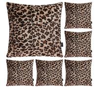 Hodeacc 6 Pack Leopard Printed Series Pillow Covers,Soft Plush Animal Theme Faux Fur Decorative Throw Pillowcase Home Decor Cushion Cover,16x16 inch (CASE ONLY)