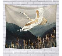 Hodeacc Flying Crane Wall Tapestry,Nature Landscape Sheet Space Wall Hanging Living Room Bedroom Tapestry Home Dorm Decor,78.7 x 59 inch