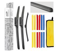 HODEE 3 wipers 26"+14"+10" Front Wiper Blades Replacement for Renault Clio MK4 Hatchback 2012-2019 Windshield Blade & Back Rear Window Blade Slim Top Replace Cover Black/Blue/Yellow/Red