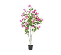 Hodeffior 4FT Artificial Plants Artificial Bougainvillea Blossom Tree Indoor Pink Faux Tree with Flowers for Home Office Garden Spring Decorations