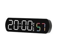 Hodeffior Digital Alarm Clock, 6.5 inch LED Digital Silence Clock 12/24H Time Temperature Seconds Display Adjustable Brightness Electronic Bedside Clock for Bedroom Living Room Office,White Light