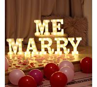 Hodeffior Marry Me Sign, Big Marry Me Light up Letters, Romantic Marry Me LED Sign, Marry Me LED Lights, Will You Marry Me LEDLights, LED Marquee Letters with Lights for Proposal Wedding Party Decor