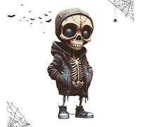 Hodfid Cool Skeleton Figurines | Mini Resin Skeleton Ornaments Gothic Home Decor | Exquisite Skull Figurine Halloween Decorations Gifts for Friends