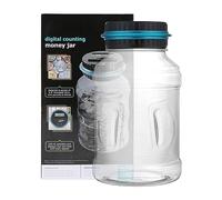 Hodfid Digital Coin Bank - Money Counter Jar Paper Money And Coin Counter Bank - Holds Over 800 Kids Money Bank Cash Bank Large Transparent 1.8L Jar With LCD Screen For Home