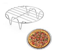 Hodfid Oven Grill Rack,Round Cake Pan Stainless Steel - Air Fryer Accessories For Pizza, Shrimp, Chicken Strips, Roasted Vegetables, Fries, Onion Rings