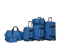 Hodge and Hodge 6 Piece Luggage Set with Wheels - Soft Shell Suitcases, Travel Holdall, Backpack & Wash Bag, Lightweight Family Travel Luggage Set, Blue