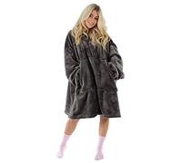 Hodge and Hodge Adults Unisex Hoodie Blanket Sweatshirt Sherpa Fleece Oversize Top Eiffel Tower