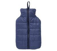 Hodge and Hodge Large Hot Water Bottle with Novelty Padded Puff Winter Jacket Cover for Thermotherapy Muscle Ache Tension Pain Relief Neck Strain Shoulder Heat Therapy Bed Sofa Sleep 2 Litre - Navy
