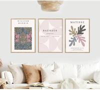 Hodge Creations Bauhaus Henri Matisse William Morris Set of 3 Unframed A4 Prints Wall Art Exhibition Decor Picture Poster New Gift Present SELECT SIZE BELOW A5 A4 A3
