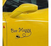Hodge Creations Bee Happy Pack of 2 Vinyl Decal Sticker Car Wall Laptop Campervan Caravan Bumper Sticker Window