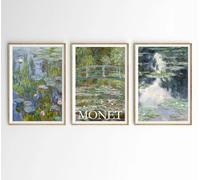 Hodge Creations Monet Water Lilies Set of 3 Unframed A4 Prints Wall Art Exhibition Decor Picture Poster New Gift Present SELECT SIZE BELOW A5 A4 A3