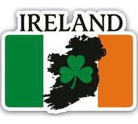 Hodge Creations Pack of 4 Éire Ireland Map Flag Vinyl Decal Sticker Car Wall Laptop Scrapbook Campervan Caravan Bumper Sticker Window