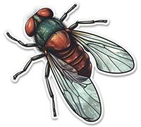 Hodge Creations Pack of 4 Fly Insect Vinyl Decal Sticker Car Wall Laptop Scrapbook Campervan Caravan Bumper Sticker Window