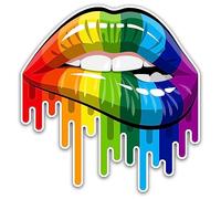 Hodge Creations Pack of 4 Pride Lips Vinyl Decal Sticker Car Wall Laptop Scrapbook Campervan Caravan Bumper Sticker Window