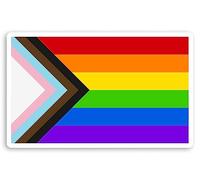 Hodge Creations Pack of 4 Progress Pride Rainbow Flag Car Wall Laptop Scrapbook Campervan Caravan Bumper Sticker Window