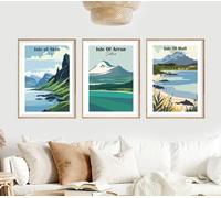 Hodge Creations Scottish Isles Set of 3 A3 Unframed Prints Wall Art Decor Picture Poster New Gift Present SELECT SIZE BELOW A5 A4 A3