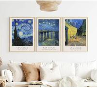 Hodge Creations Van Gogh Set of 3 Starry Night Café Terrace at Night Unframed A5 Prints Wall Art Exhibition Decor Picture Poster New Gift Present SELECT SIZE BELOW A5 A4 A3