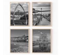 Hodge Creations Whitby Coastal Yorkshire Town Set of 4 Unframed A5 Prints Wall Art Decor Picture Poster New Gift Present SELECT SIZE BELOW A5 A4 A3