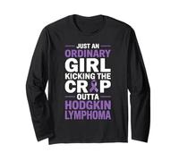 Hodgkin Lymphoma Awareness Purple Ribbon Lymphoma Cancer Long Sleeve T-Shirt