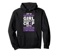 Hodgkin Lymphoma Awareness Purple Ribbon Lymphoma Cancer Pullover Hoodie
