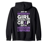 Hodgkin Lymphoma Awareness Purple Ribbon Lymphoma Cancer Zip Hoodie