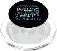 Hodgkin Lymphoma Cancer Awareness Ribbon Violet Fight Chemo PopSockets PopGrip for MagSafe