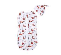 HodJIU Newborn Infant Baby Girls Boys Sleeping Bags Cartoon Animal Print Zipper Swaddle Wrap Blanket + Hat (Orange Fox, 0-3 months)