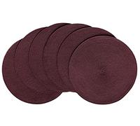 HODJOY Placemats Set of 6, Round Placemats for Dining Tables, Woven Washable Non-Slip Placemats 15 inch for Thanksgiving, Purple