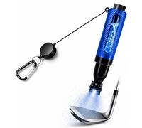 HODL 21 Mud Slayer Golf Club Cleaning Brush with Fine Mist Spray, Leak-Proof Viewing Window & Retractable Clip - Dual Bristle Head, Ergonomic Handle - Must-Have Golf Accessories for Men & Women (Blue)