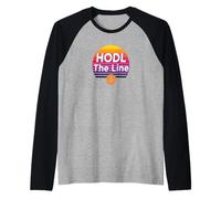 Hodl the line freedom money crypto power stack bitcoin Raglan Baseball Tee