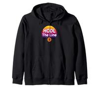 Hodl the line freedom money crypto power stack bitcoin Zip Hoodie