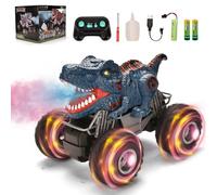 Hodlvant Remote Control Cars Toy, 2.4GHz Cartoon RC Monster Truck with Spray Mist Music LED Lights, 1:16 Scale Dinosaur Monster Truck Toys Gifts for 3 4 5 6 7 8 Year Old Boy Gifts Birthday Presents