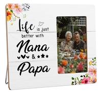HODODAN Nana and Papa Picture Frame Gifts for Grandparents, Life is Just Better With Nana & Papa Gift Wooden Picture Frames, 4x6 inch Photo