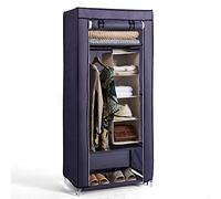 Hododou Portable Wardrobe Single Wardrobe Storage Organizer with Hanging Rail Foldable Closet for Clothes, Bags, Toys, Shoes, Living Room, Bedroom 160 x 69 x 43CM