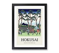Hodogaya On The Tokaido Road By Katsushika Hokusai Exhibition Museum Asian Japanese Framed Wall Art Print, Ready to Hang Picture for Living Room Bedroom Home Office Décor, Black A4 (34 x 25 cm)