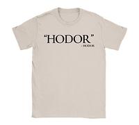 Hodor Mens T-Shirt Medium Sand Game of Thrones GoT Funny Quote Slogan