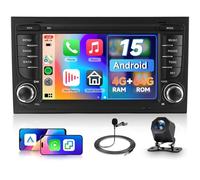 Hodozzy 4G+64G Android Car Stereo For Audi A4 B6 B7 S4 B5 RS4 Seat Exeo with Wireless Carplay Android Auto, Radio Double Din 7 inch Touch Screen with GPS, Bluetooth, WiFi, DSP FM/RDS, Backup Camera
