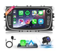 Hodozzy 4G+64G Car Stereo for Ford Focus S-Max Mondeo Galaxy C-Max, Android Car Radio with Wireless Carplay Android Auto, 7 Inch Touchscreen with GPS Wifi Bluetooth FM/RDS DSP Canbus Camera