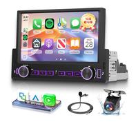 Hodozzy 4GB 64GB Single Din Android Car Stereo with Wireless Carplay Android Auto, 7 Inch IPS Touchscreen 1 Din Car Radio with GPS WIFI Bluetooth Mirror Link FM/RDS Radio DSP, Type-C USB SWC+ Camera