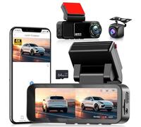 Hodozzy 4K Dash Cam Front and 2K Rear Camera, 3.16 Inch IPS Screen, Dash Camera for Cars, WiFi &APP Control, ADAS & BSD & LCA, Night Vision, G-Sensor, Loop Recording Parking Mode Monitor, 64G Card